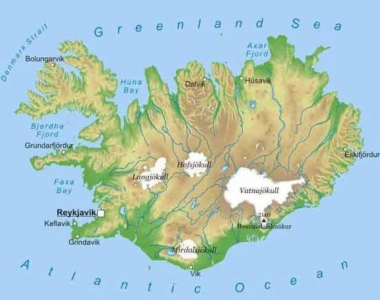 Foto: mapa Islandu