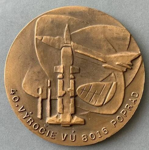 MEDAILE LETECTVÍ PVO ČSLA ČSSR - VU 8016 POPRAD 40. VÝROČIE orig.etui - Numismatika