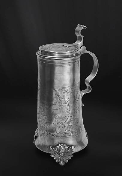 Pewter beer stein - Beer stein handmade in Italy - Italian pewter beer stein (Art.302)
