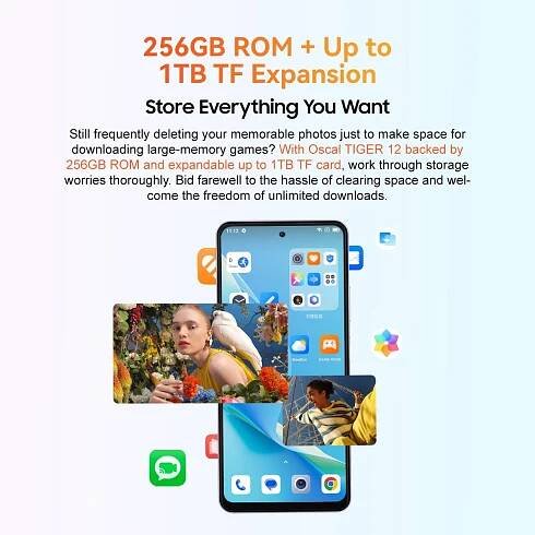 Oscal TIGER 12 Android13 MTK Helio G99 6,78 120Hz 2,4K displej 24GB(12+12) 256GB 64MP 5000mAh baterie NFC