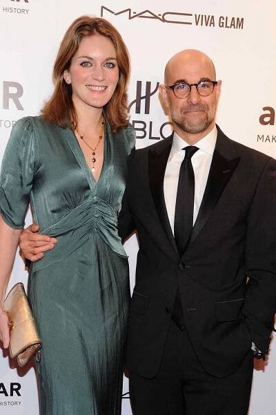Felicity Blunt (L) and Stanley Tucci attend the amfAR New York Gala To Kick Off Fall 2012