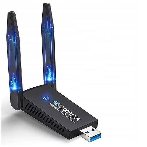 WiFi adaptér USB 3.0 Síťová karta 1800Mbps 2.4/5 GHz pro počítač Anténa Váha výrobku včetně jednotkového obalu 0.043 kg