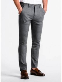 Elegantní pánské chinos kalhoty šedé P832