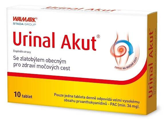 Levně Urinal Akut, rychlá podpora zdraví močových cest, extrakt z brusinek 10 tablet