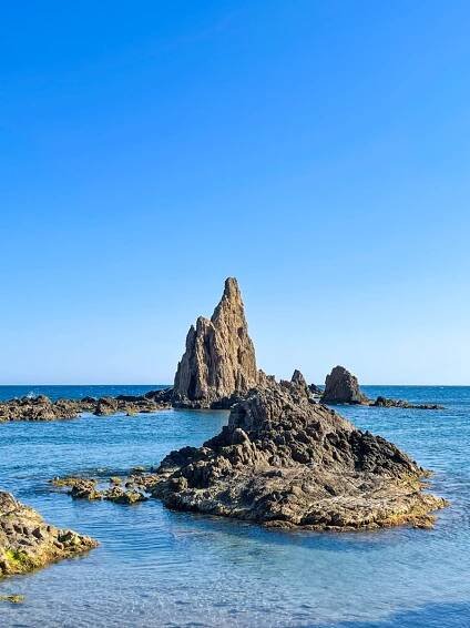 views of the volcanic formations in Cabo de Gata.