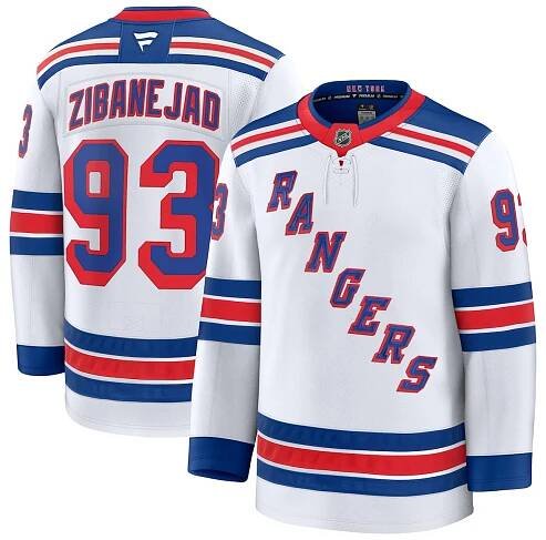 Men's New York Rangers Mika Zibanejad Fanatics White Away Premium Jersey