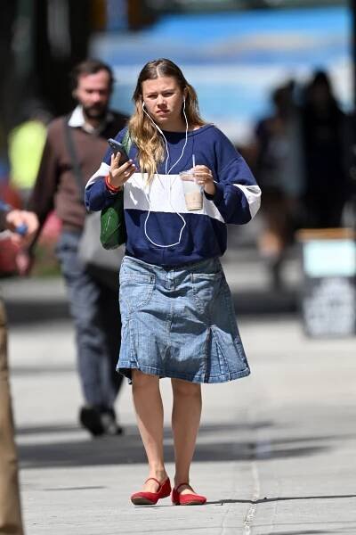 Matilda Ledger walking in New York City.