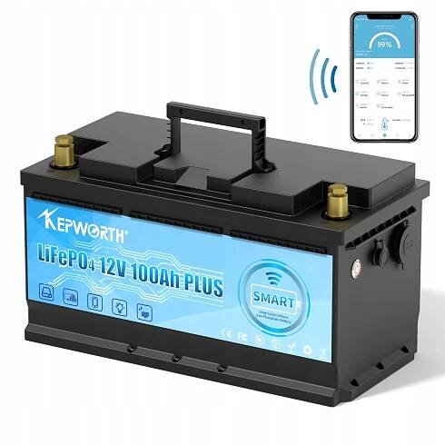 Akumulátor lithium-iontový (Li-Ion) LiFePO4 12V 100Ah 10000 mAh + Bluetooth