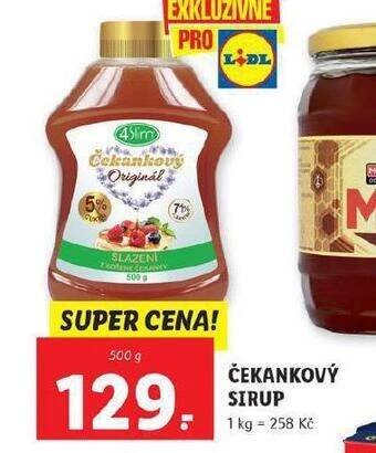 Lidl Čekankový sirup nabídka