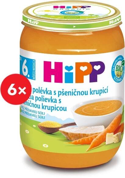 HiPP BIO Kuřecí polévka s pšeničnou krupicí 6× 190 g