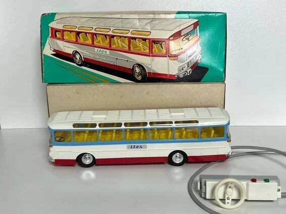 Stará hračka ITES Autobus Karosa ŠD 11 na bovden MODRÝ+krabice STAV!! - Starožitnosti