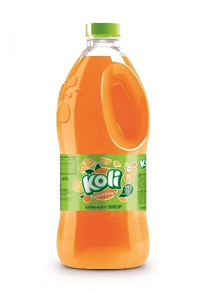 Koli sirup EXTRA hustý 3lt pomeranč - limonáda s osvěžující ovocnou chutí. Sodovkárna Kolín