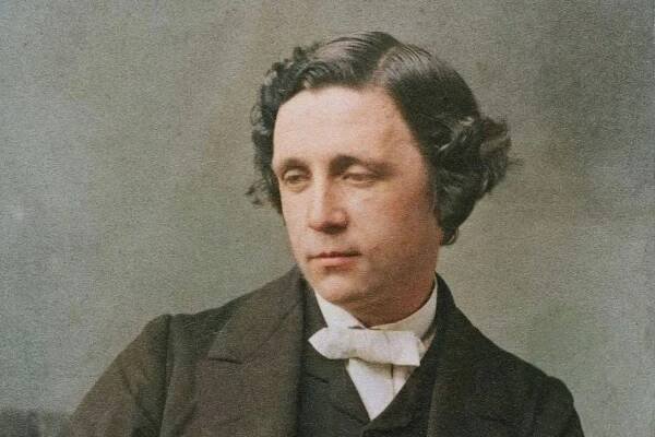 Lewis Carroll (Charles Lutwidge Dodgson), 1863. (Colorised black and white print).