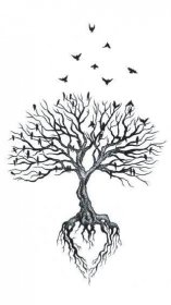 tetování strom života srdce
