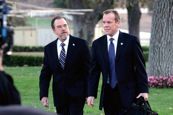 He was best known for his roles on NCIS and the FOX series 24 (above with Kiefer Sutherland)