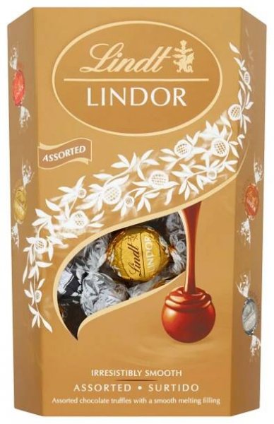 Lindt Lindor Čokoláda mix s náplní, zlaté balení