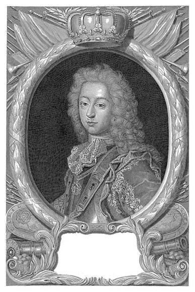 Portrét Viktora Amadea II., vévody ze Savoye, Pieter van Gunst, podle Labbe Bourdina, 1675 - 1731 Victor Amadeus II., vévoda ze Savoye. — Stock obrázek