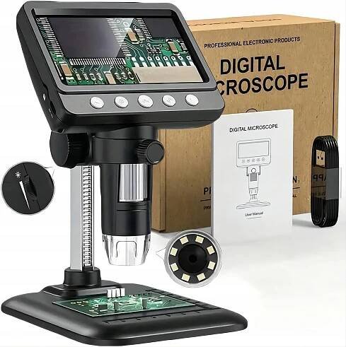 DIGITÁLNÍ MIKROSKOP SE ZVĚTŠENÍM HD OBRAZOVKA 4,3" 1000x 2MP 8xLED EAN (GTIN) 6975912038516