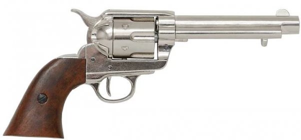 Colt Peacemaker With Wooden Handle Nickel Finish