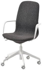 LÅNGFJÄLL Konferenční židle s područkami - Gunnared tmavě šedá/bílá