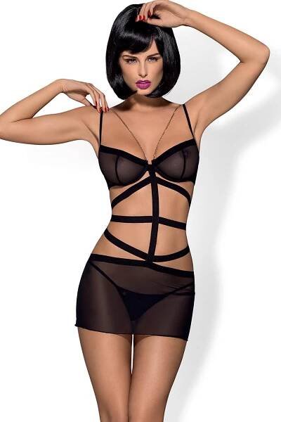 Dámská košilka Obsessive Bondy chemise černá