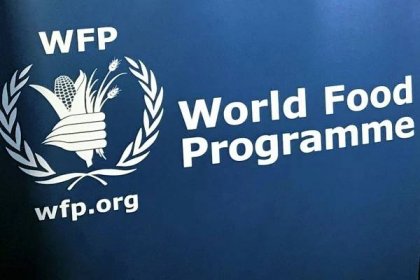 The U.N. World Food Program's logo.