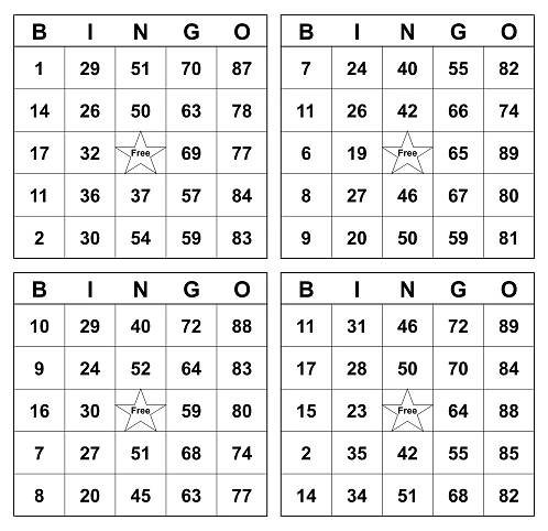 Printable Math Bingo