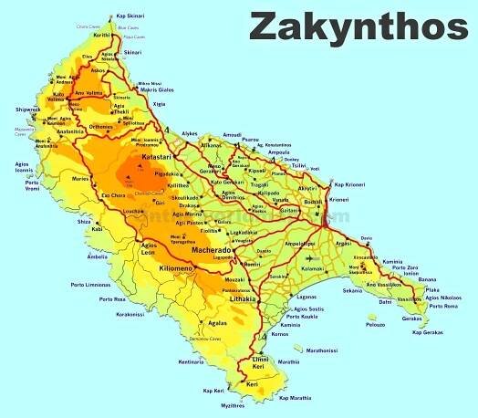 Zakynthos mapa ke stažení – Mapy ostrova Zakynthos