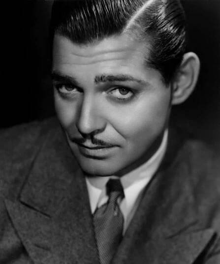 Clark Gable With Moustache Classic Collar And Wide Lapels