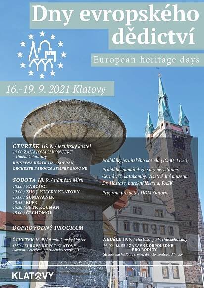 Dny evropského dědictví 2021 v Klatovech