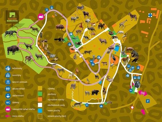 Mapa ZOO - Svatý Kopeček u Olomouce