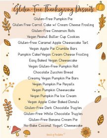 Thanksgiving Food List Gluten Free Thanksgiving Desserts
