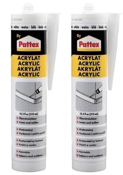Akrylový tmel bílý, 2 kusy