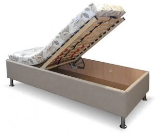 Čalouněná postel s úložným prostorem Leona vario, 90x200 cm, čelníí výklop