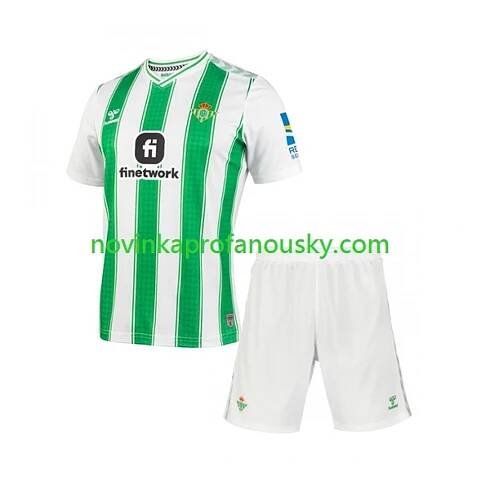 Real Betis Dres Domácí Fotbalové Dresy pro Děti 2023-2024 Krátký rukáv