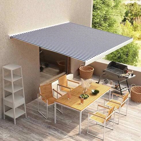 Plachta na markýzu plátno modro-bílá 350 x 250 cm