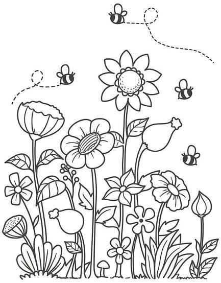 Lente kleurplaat | Print hier gratis de leukste lente kleurplaten uit! in 2025 | Bloemen tekenen, Bloem kleurplaten, Doodlebloemen