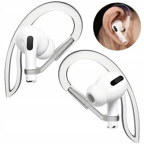 DRŽÁK na telefon S UCHO pro sluchátka Apple AirPods TRANSPARENTNÍ 2ks Určení AirPods 1 2 3 Pro FreeBuds