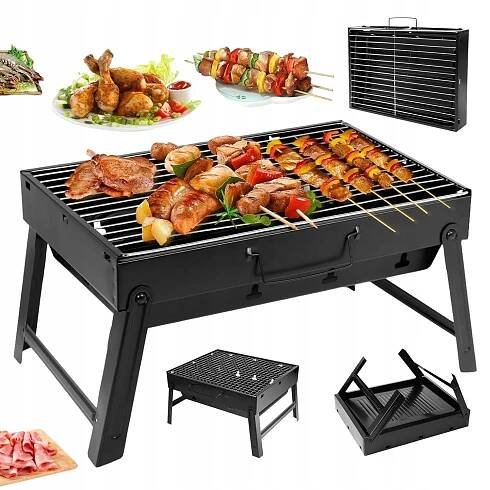 MINI GRIL PRO 3-5 OSOBY, ODOLNÝ, PŘENOSNÝ GRIL Z NEREZOVÉ OCELI