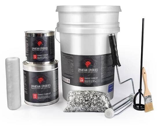 Garage Floor Epoxy Kit - High Solids System - 1 Car Garage