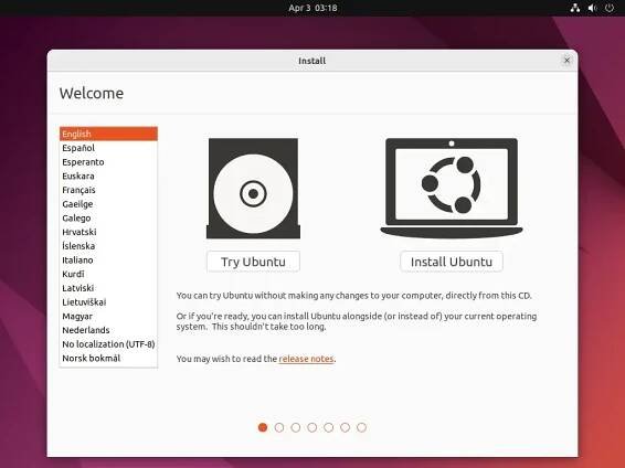 Choose Install Ubuntu