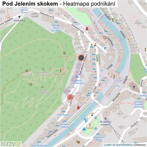 Mapa Pod Jelením skokem - Firmy v ulici.