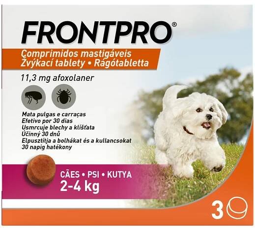 FRONTPRO Žvýkací tablety pro psy 2–4 kg 11,3 mg 3 tablety