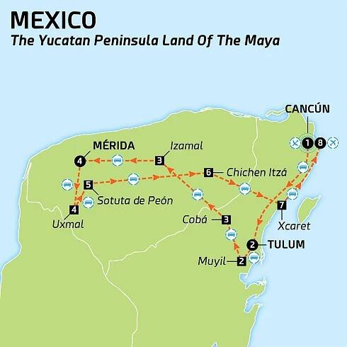Map of THE YUCATAN PENINSULA LAND OF THE MAY