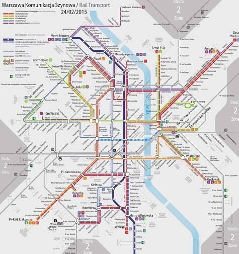▷ Metro Varšava – Mapa s plánkem, ceny jízdenek, trasy MHD