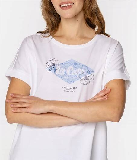 LEE COOPER dámské tričko LOGO BLUE vel. L Značka Lee Cooper