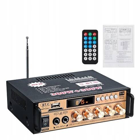 RECEIVER ZESILOVAČ HIFI STEREO BLUETOOTH RÁDIO DIGITÁLNÍ ZESILOVAČ VÝKONU - Allegro