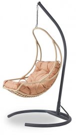Zahradní houpací židle Flora (béžová + černá)