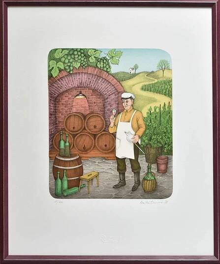 Iva Hüttnerová, Vinař - litografie