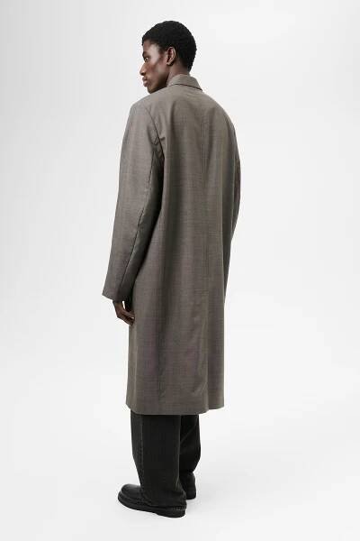 Uniform Coat Grey Atom Check Wool